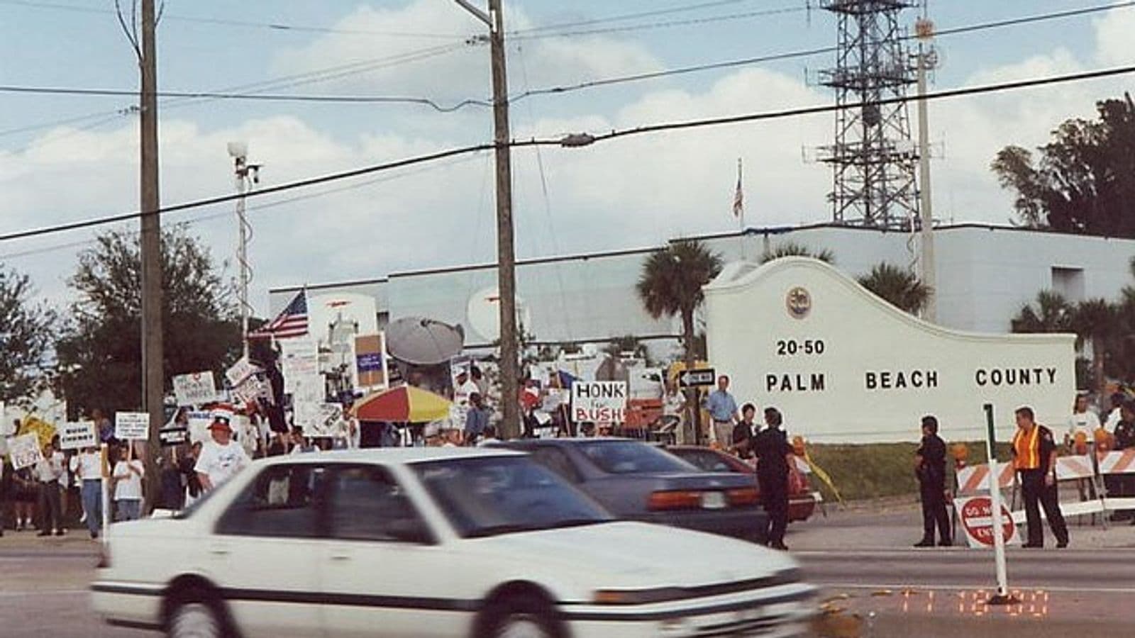 Protestors at Palm Beach County recount during 2000 election aftermath.