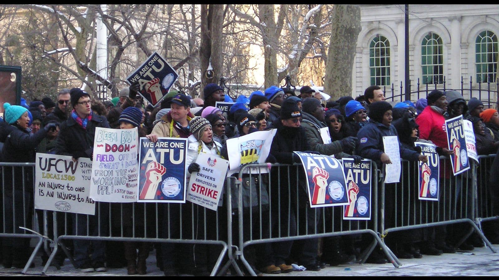 Bus strikers demonstration in New York City